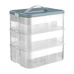 3Layer Storage Box Large Capacity Toy Organizer Building Block Storage Container - Green