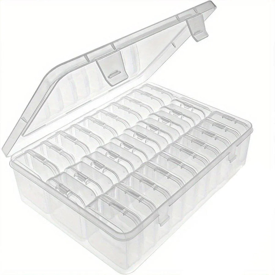 31PCS Plastic Home Storage Box Transparent Desktop Organizer Jewelry Beads Box
