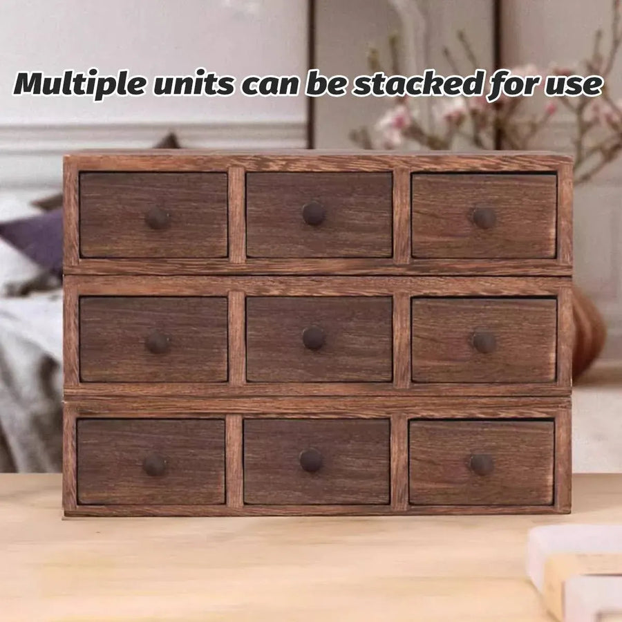 Wooden Riser With Drawer Desktop Storage Shelf Organizer For Office Supplies