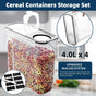 Food Storage Jar Set 4PCS Kitchen Grain Container Airtight Cereal Canister Box