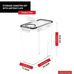 Food Storage Jar Set 4PCS Kitchen Grain Container Airtight Cereal Canister Box