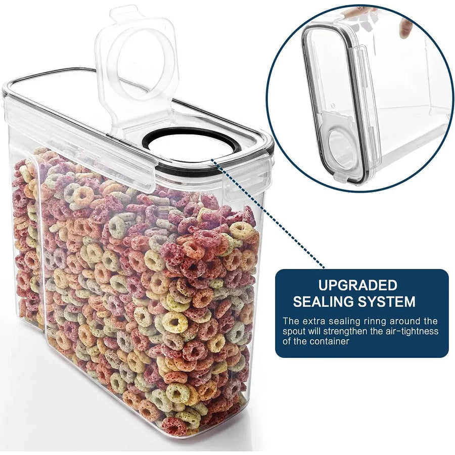 Food Storage Jar Set 4PCS Kitchen Grain Container Airtight Cereal Canister Box