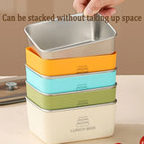 4pcs Sealed Crisper Food Storage Container Set Bento Box Refrigerator Organizer - Close-Up Angle