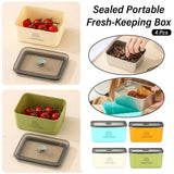 4pcs Sealed Crisper Food Storage Container Set Bento Box Refrigerator Organizer - Extra Image