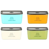 4pcs Sealed Crisper Food Storage Container Set Bento Box Refrigerator Organizer - Front View