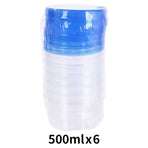 6PCS Reusable Food Storage Box Set Freezer Containers Lunch Prep Refrigerator