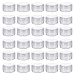 Cosmetic Cream Jar Bottle 50PCS 5g Transparent Round Refillable Sample Container - White Flat Lid Jar