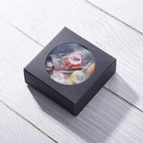 50PCS Handmade Soap Paper Box Round Window Kraft Black White Candy Biscuit Box - Black-50pcs 10*10*2.4CM