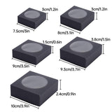 50PCS Handmade Soap Paper Box Round Window Kraft Black White Candy Biscuit Box - Black-50pcs 9*9*1.5CM