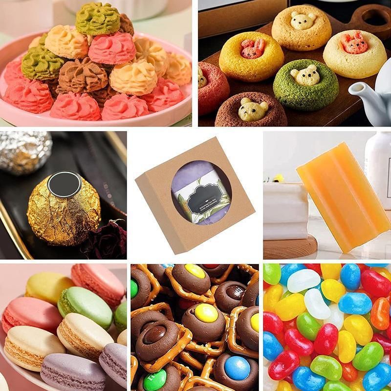 50PCS Handmade Soap Paper Box Round Window Kraft Black White Candy Biscuit Box - Black-50pcs 9*9*1.5CM