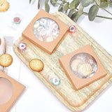 50PCS Handmade Soap Paper Box Round Window Kraft Black White Candy Biscuit Box - Black-50pcs 9*9*1.5CM