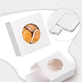 50PCS Handmade Soap Paper Box Round Window Kraft Black White Candy Biscuit Box - Black-50pcs 9*9*1.5CM - Extra Image