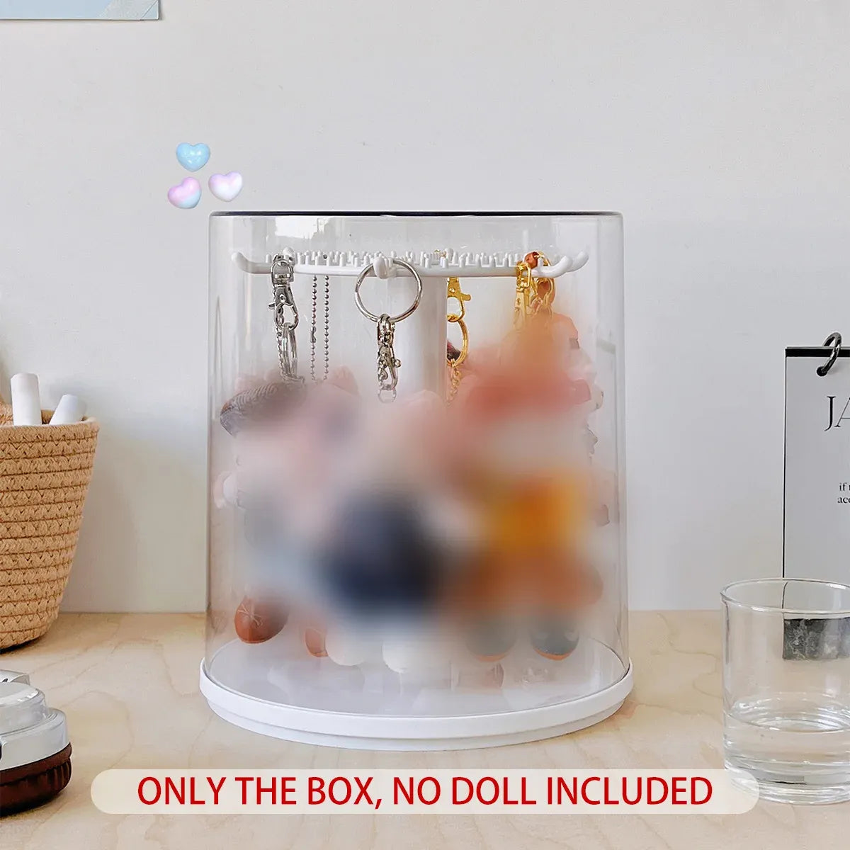 Doll Pendant Display Box Transparent Rotary Hand Operated Blind Box Storage Rack