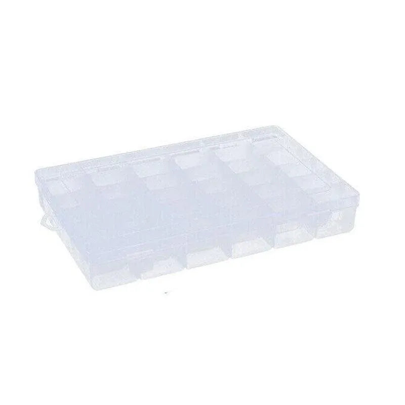 36 Slot Clear Plastic Storage Box with Removable Dividers for Jewellery Beads Crafts