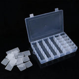 36 Slot Clear Plastic Storage Box with Removable Dividers for Jewellery Beads Crafts - Side View