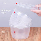 5pcs Plastic Storage Containers with Lids Refrigerator Organizer Box for Kitchen - Close-Up Angle