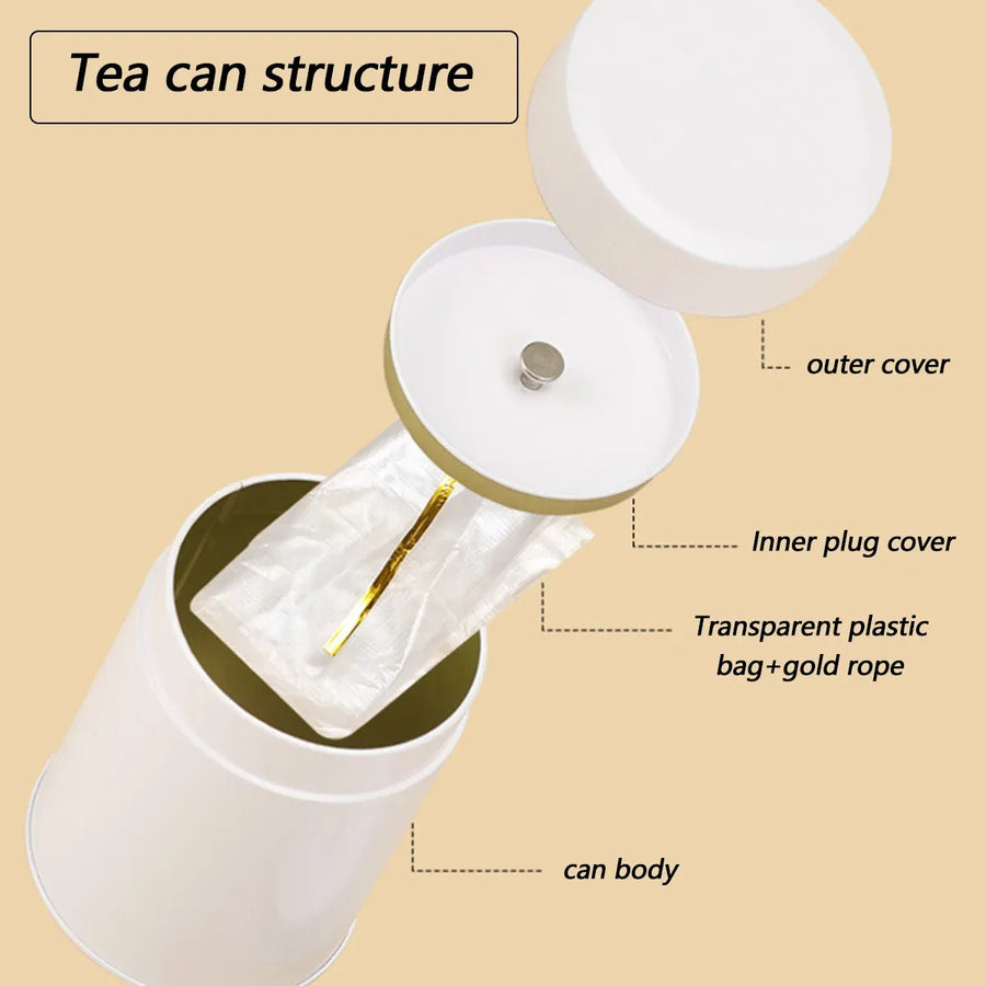 5PCS Tinplate Tea Tins Airtight Storage Container for Coffee Tea Sugar