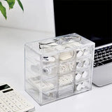 Storage Organizer Box Mini Plastic Desktop Drawers Desk Craft Cabinet For Office - 6 Grids - Extra Image