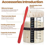 24oz Bread Fermentation Glass Jar Baking Supplies Airtight Container Dough - Rear View