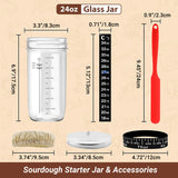 24oz Bread Fermentation Glass Jar Baking Supplies Airtight Container Dough - Side View