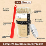 24oz Bread Fermentation Glass Jar Baking Supplies Airtight Container Dough - Top-Down View