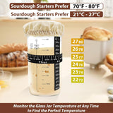 24oz Bread Fermentation Glass Jar Baking Supplies Airtight Container Dough - 45-Degree Angle