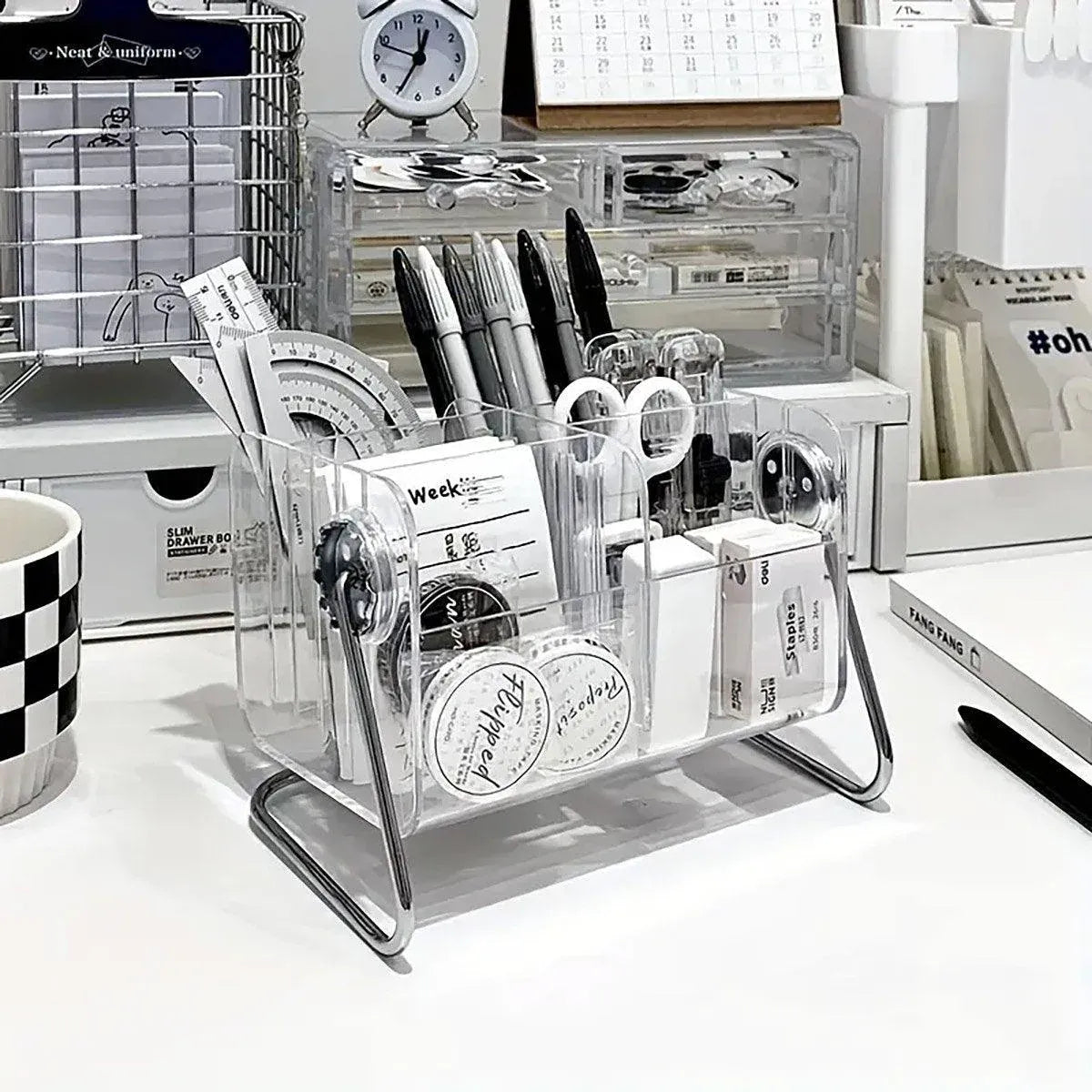6 Compartment Remote Control Organizer Miscellaneous Shelf Living Room Storage