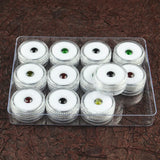 Transparent Round Gemstone Display Box Organizer Case with Lid Storage Packaging - Black - 45-Degree Angle