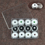 Transparent Round Gemstone Display Box Organizer Case with Lid Storage Packaging - Black - Low Angle