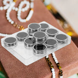 Transparent Round Gemstone Display Box Organizer Case with Lid Storage Packaging - Black - Extra Image
