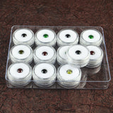 Transparent Round Gemstone Display Box Organizer Case with Lid Storage Packaging - Black - Top-Down View