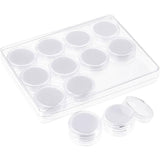 Transparent Round Gemstone Display Box Organizer Case with Lid Storage Packaging - Black - Rear View