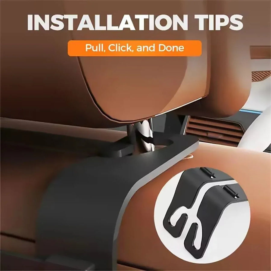 Vehicle Backrest Storage Box Multifunctional Organizer with Tissue and Cup Holders - Brown