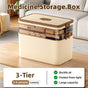 Household Medicine Box 3 Layer Plastic Portable First Aid Storage Organizer Case
