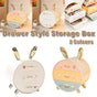 Large Multi-functional Makeup Storage Organizer Rabbit Decor Drawer Cosmetic Box - Colour