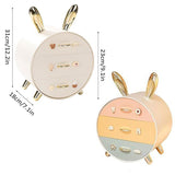 Large Multi-functional Makeup Storage Organizer Rabbit Decor Drawer Cosmetic Box - Colour - Side View