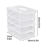 4Layer Storage Organizer Box Multi Compartment Storage Container for Home Office - Green