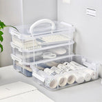 4Layer Storage Organizer Box Multi Compartment Storage Container for Home Office - Green