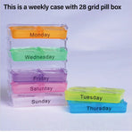 1-Piece Weekly Pill Organiser with Removable Daily Trays