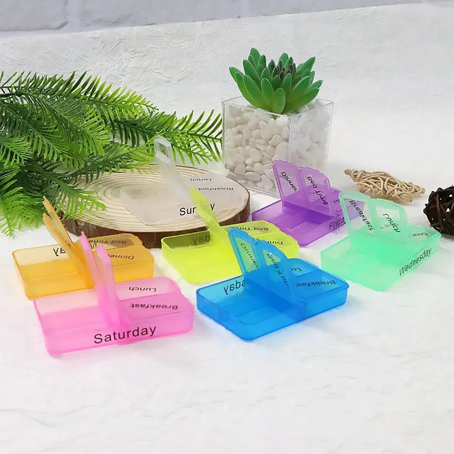 1-Piece Weekly Pill Organiser with Removable Daily Trays