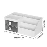 Cartoon Drawer Type Cosmetic Jewelry Storage Box Desktop Student Stationery Box - Pink - Top-Down View