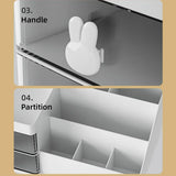Cartoon Drawer Type Cosmetic Jewelry Storage Box Desktop Student Stationery Box - Pink - Close-Up Angle