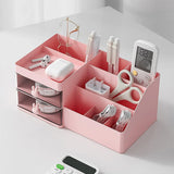 Cartoon Drawer Type Cosmetic Jewelry Storage Box Desktop Student Stationery Box - Pink - Extra Image