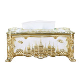 Small Napkin Tissue Box Creative Plastic Desktop Paper Holder Compact Design - Silver - Close-Up Angle