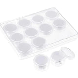 Transparent Round Gemstone Display Box Organizer Case with Lid Storage Packaging - White