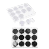 Transparent Round Gemstone Display Box Organizer Case with Lid Storage Packaging - White - Side View