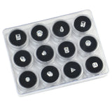 Transparent Round Gemstone Display Box Organizer Case with Lid Storage Packaging - White - Rear View
