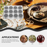 Transparent Round Gemstone Display Box Organizer Case with Lid Storage Packaging - White - Close-Up Angle