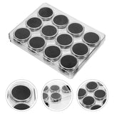 Transparent Round Gemstone Display Box Organizer Case with Lid Storage Packaging - White - Extra Image