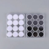 Transparent Round Gemstone Display Box Organizer Case with Lid Storage Packaging - White - Extra Image